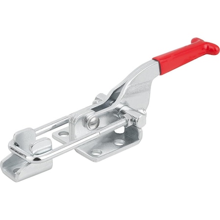 Kipp Latch-Action Clamp With Fixed Jaw Standard, F1=3000, Form:B, Steel Electro Zinc-Plated, Comp:Plastic K1261.03000